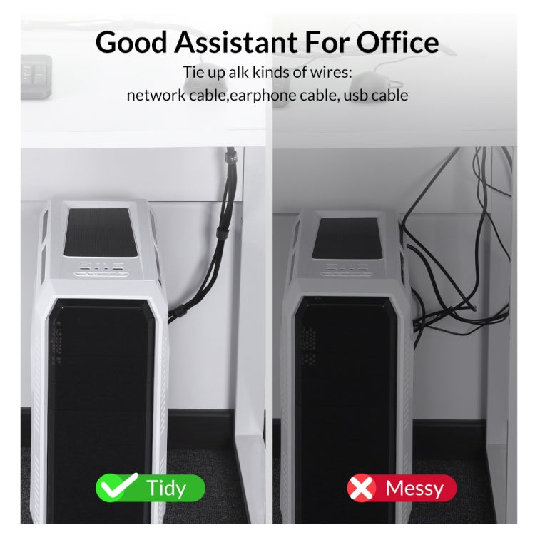 4 PCS TOPK Reusable & Dividable Nylon Tie-wraps Hook and Loop Fastener Cable Ties, Length:5m by TOPK