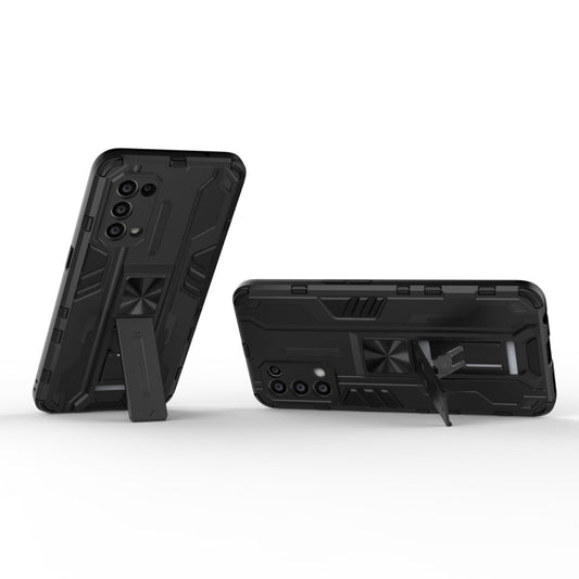 For OPPO Reno5 5G / 4G Supersonic PC + TPU Shock-proof Protective Case with Holder(Black) by buy2fix