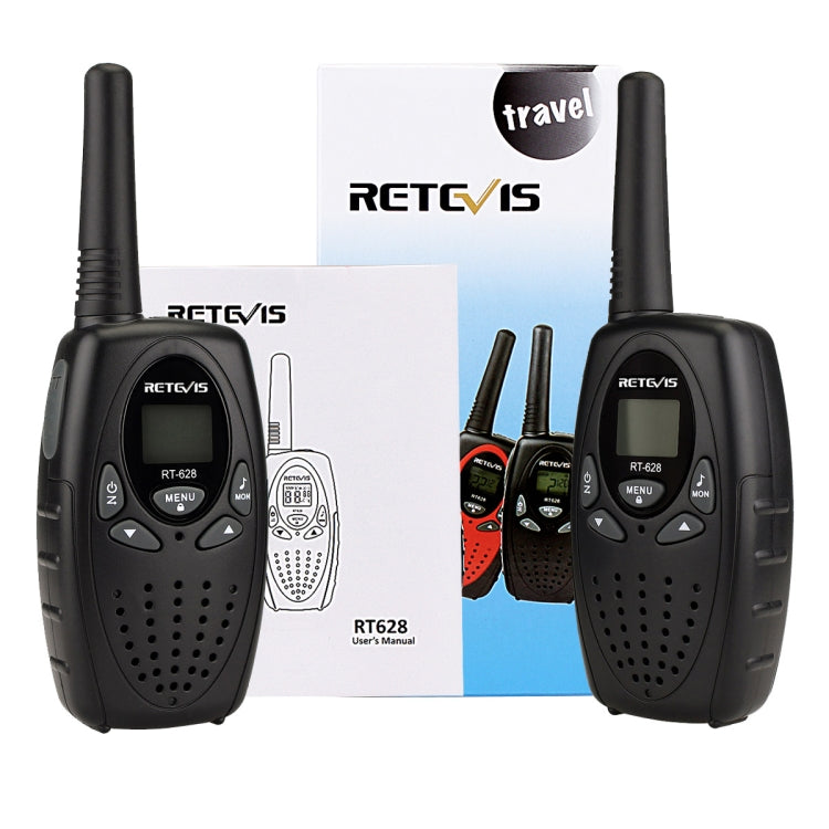 1 Pair RETEVIS RT628 0.5W EU Frequency 446MHz 8CHS Handheld Children Walkie Talkie(Black) by RETEVIS