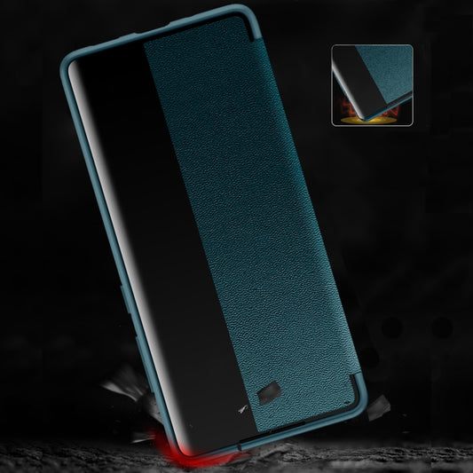 For Samsung Galaxy S20 FE Side Window View Shockproof Horizontal Flip Leather Case(Green) by buy2fix