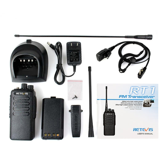 RETEVIS RT1 10W UHF 400-520MHz 16CH Handheld Walkie Talkie, US Plug by RETEVIS