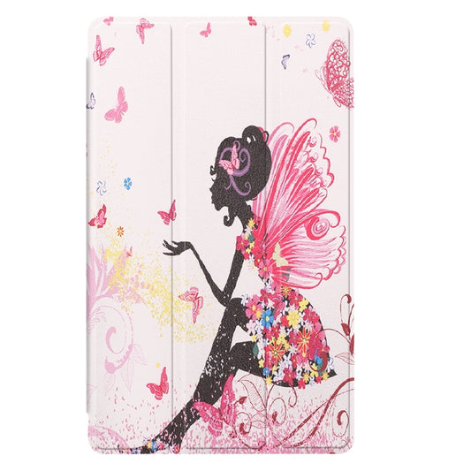 For Samsung Galaxy Tab A7 Lite T225 Colored Drawing Pattern Horizontal Flip Leather Case with Three-folding Holder & Sleep / Wake-up Function(Elf Girl) by buy2fix
