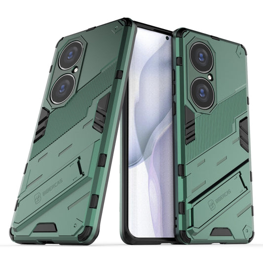 For Huawei P50 Pro Punk Armor 2 in 1 PC + TPU Shockproof Case with Invisible Holder(Green) by buy2fix