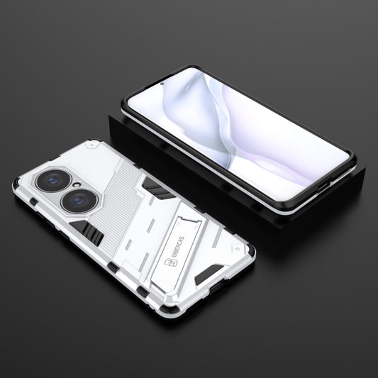 For Huawei P50 Pro Punk Armor 2 in 1 PC + TPU Shockproof Case with Invisible Holder(White) by buy2fix