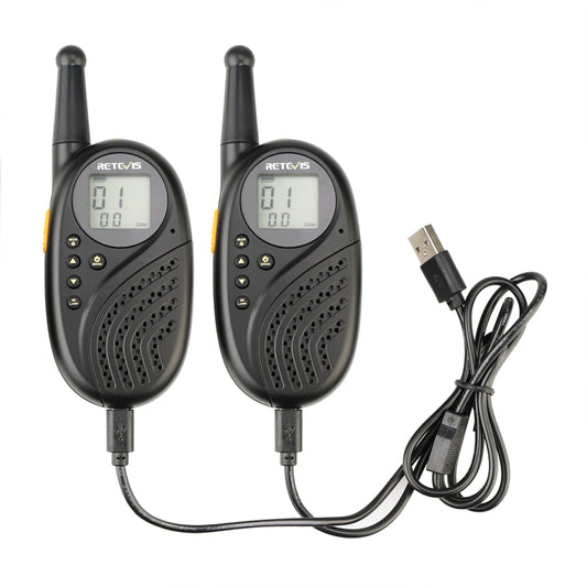 1 Pair RETEVIS RT35 0.5W US Frequency 462.550-467.7125MHz 22CH Handheld Children Walkie Talkie(Black) by RETEVIS