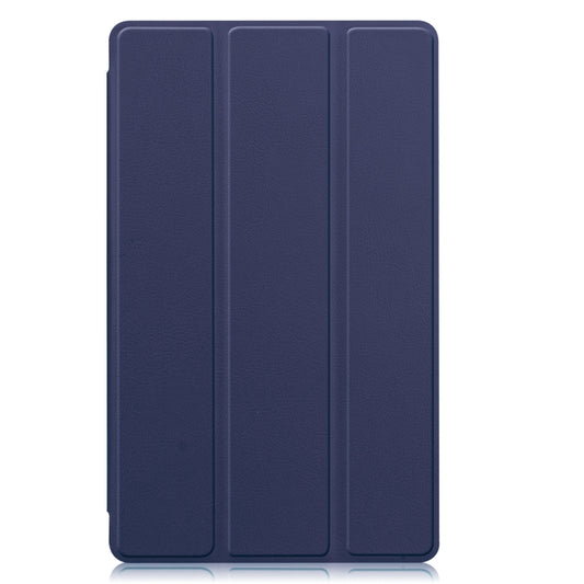 For Samsung Galaxy Tab A7 Lite T225 Custer Pattern Pure Color Horizontal Flip Leather Case with Three-folding Holder(Dark Blue) by buy2fix