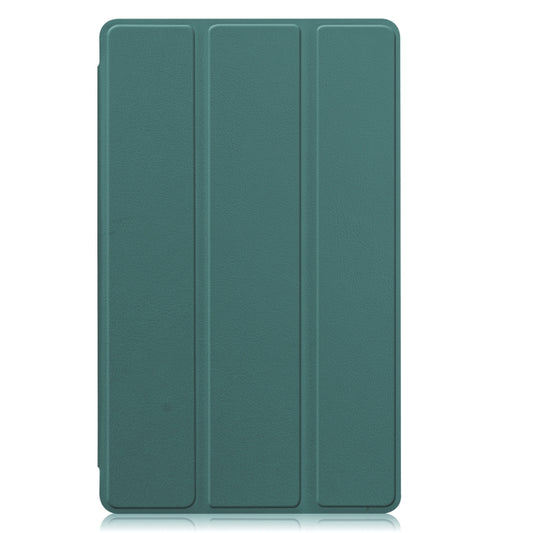 For Samsung Galaxy Tab A7 Lite T225 Custer Pattern Pure Color Horizontal Flip Leather Case with Three-folding Holder(Dark Green) by buy2fix
