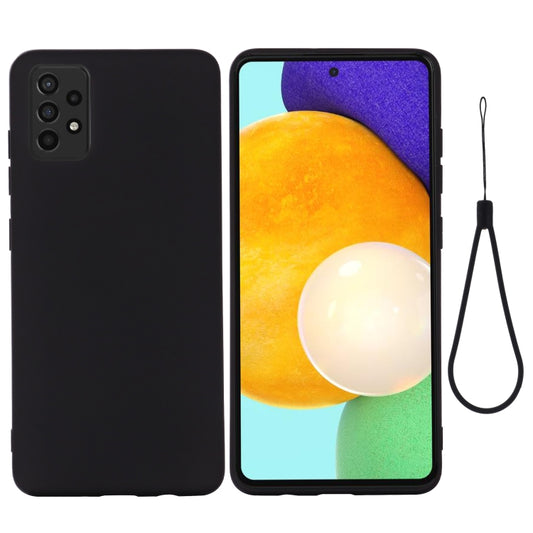 For Samsung A52 5G / 4G Pure Color Liquid Silicone Shockproof Full Coverage Case(Black) by buy2fix