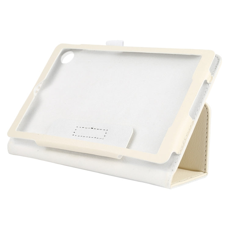 For Lenovo Tab M7 Litchi Texture Solid Color Horizontal Flip Leather Case with Holder & Pen Slot(White) by buy2fix