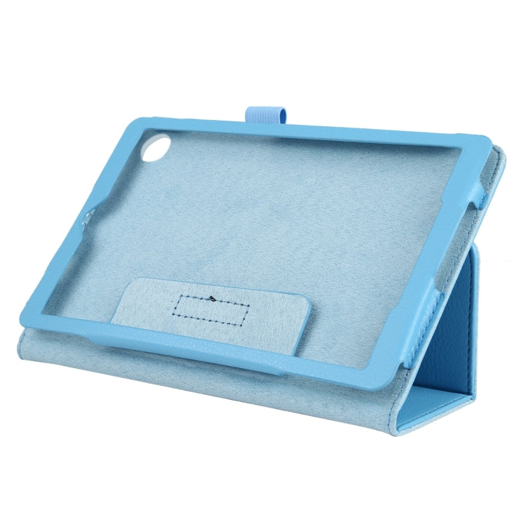 For Lenovo Tab M7 Litchi Texture Solid Color Horizontal Flip Leather Case with Holder & Pen Slot(Sky Blue) by buy2fix