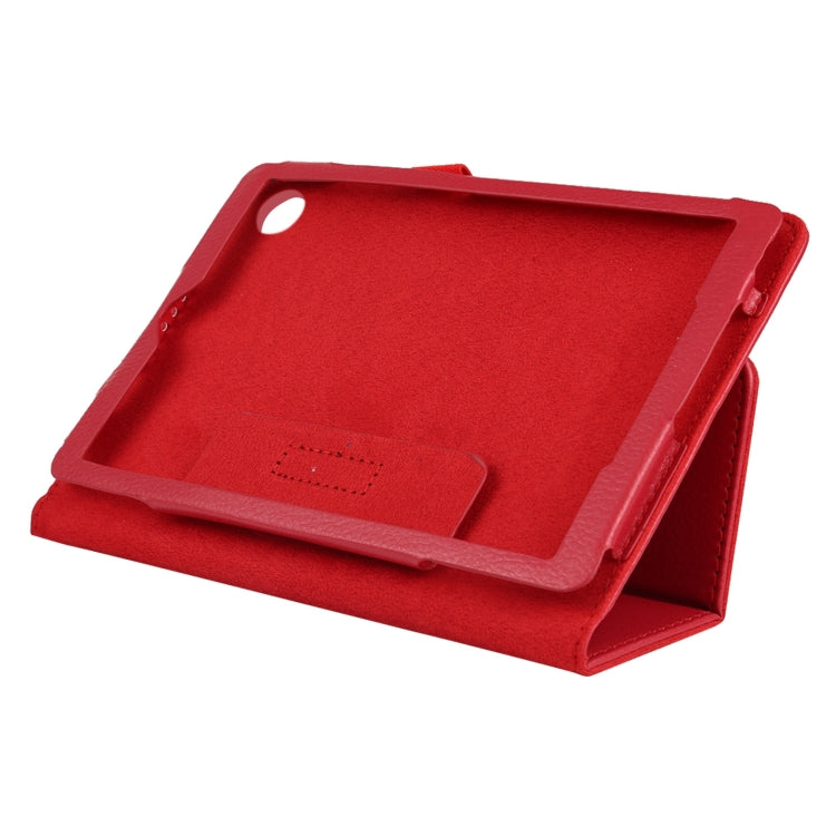 For Lenovo Tab M7 Litchi Texture Solid Color Horizontal Flip Leather Case with Holder & Pen Slot(Red) by buy2fix
