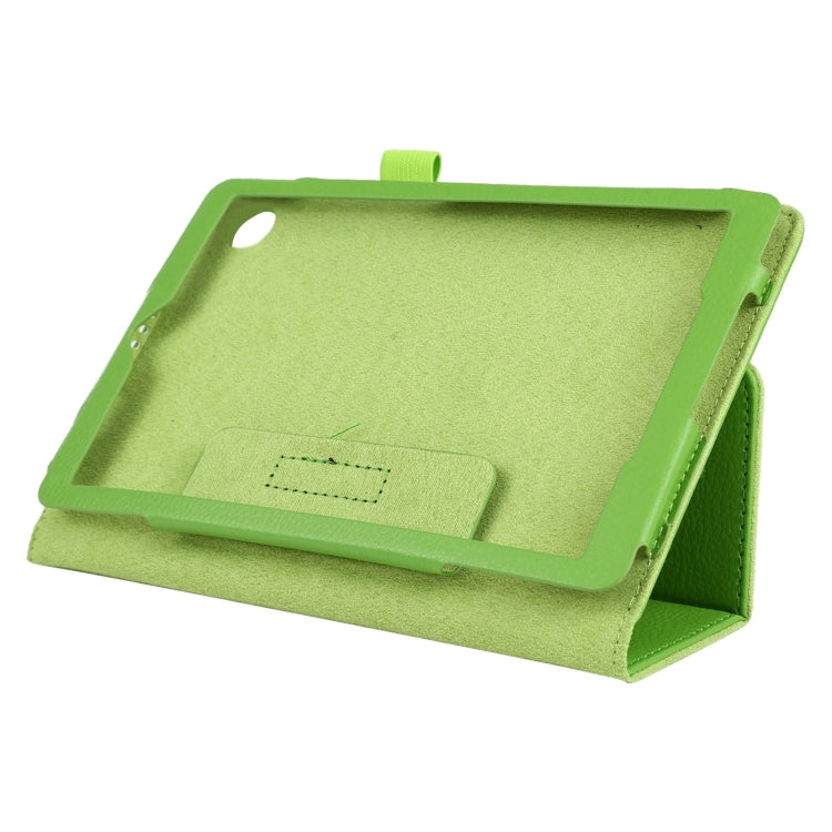 For Lenovo Tab M7 Litchi Texture Solid Color Horizontal Flip Leather Case with Holder & Pen Slot(Green) by buy2fix