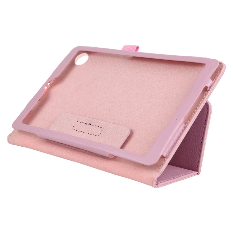 For Lenovo Tab M7 Litchi Texture Solid Color Horizontal Flip Leather Case with Holder & Pen Slot(Pink) by buy2fix