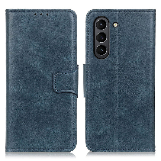For Samsung Galaxy S21 FE Mirren Crazy Horse Texture Horizontal Flip Leather Case with Holder & Card Slots & Wallet(Blue) by buy2fix