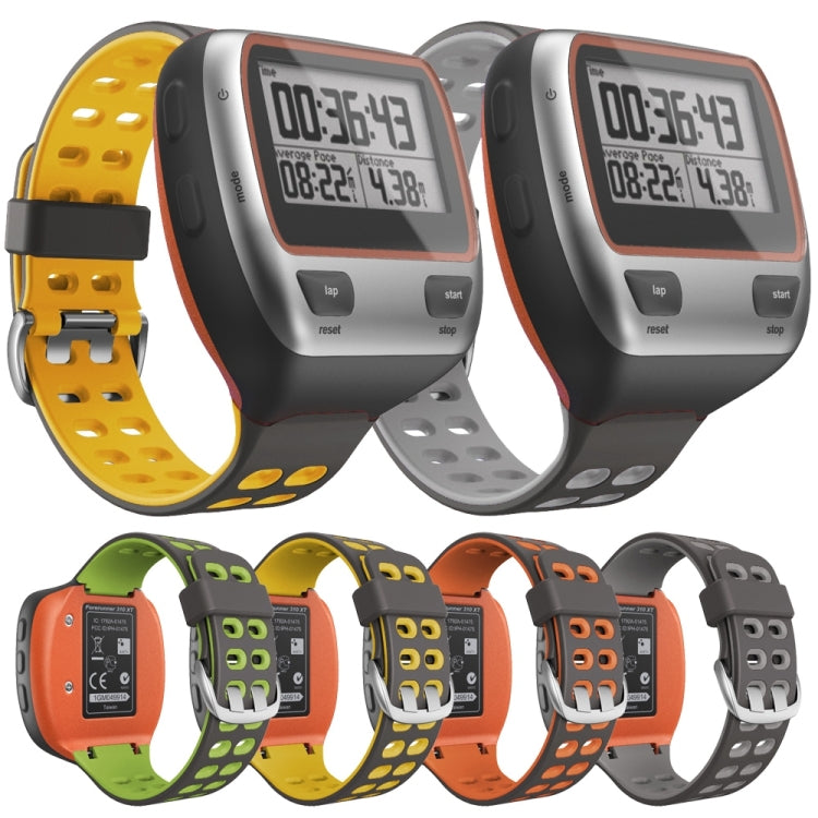 For Garmin Forerunner 310XT Two-color Silicone Watch Band(Grey Yellow) by buy2fix