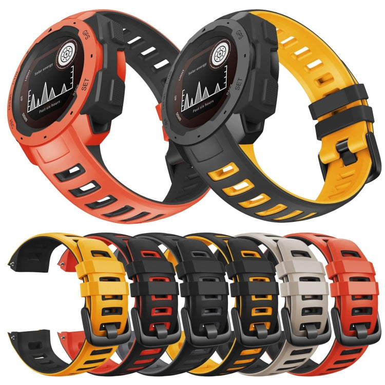 For Garmin Instinct / Instinct Esports Two-color Silicone Watch Band(Black+Red) by buy2fix