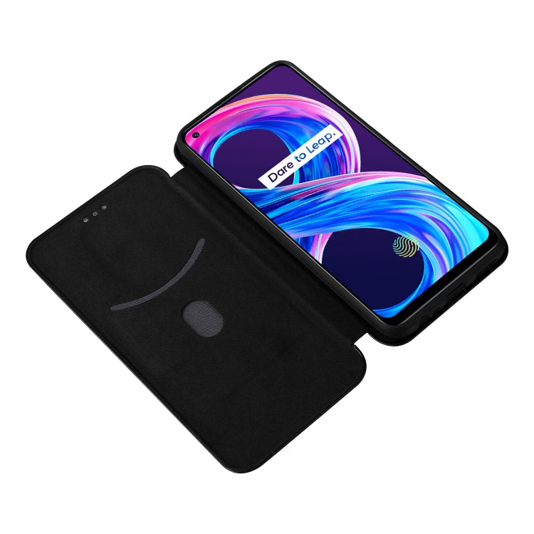For OPPO Realme 8 / 8 Pro Carbon Fiber Texture Horizontal Flip TPU + PC + PU Leather Case with Card Slot(Black) by buy2fix
