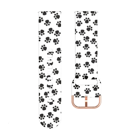 For Samsung Galaxy Watch 42mm Silicone Printing Watch Band(Paw Print) by buy2fix