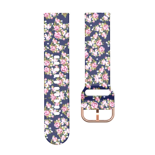 For Samsung Galaxy Watch 42mm Silicone Printing Watch Band(Pink Rose) by buy2fix