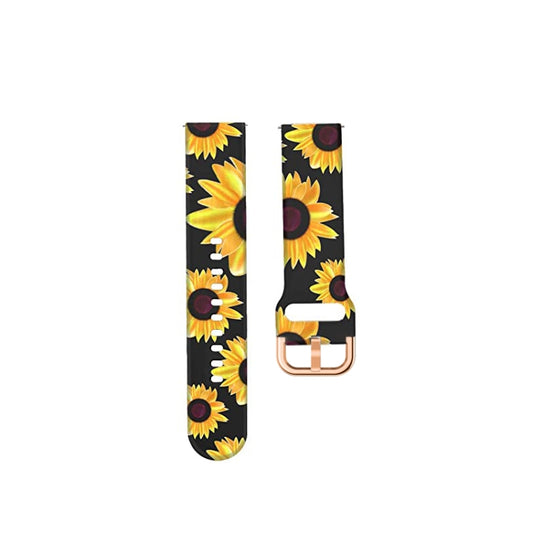 For Samsung Galaxy Watch 42mm Silicone Printing Watch Band(Sunflower) by buy2fix
