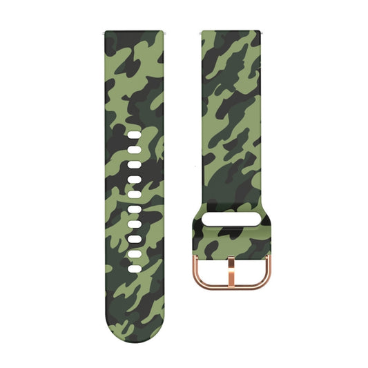 For Samsung Galaxy Watch 46mm Silicone Printing Watch Band(Army Green Camouflage) by buy2fix