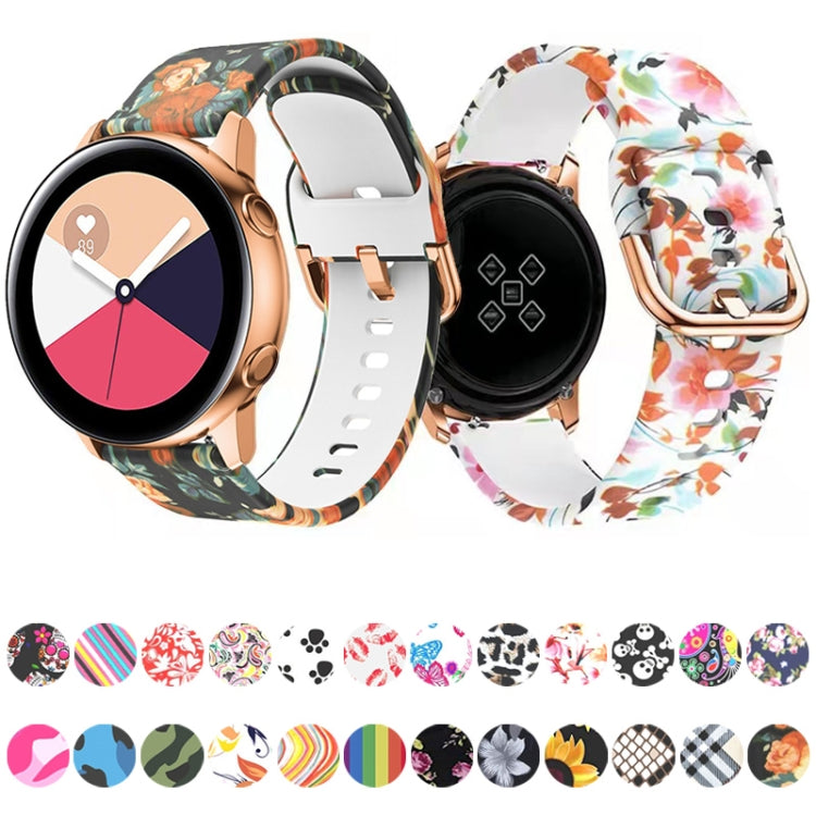 For Samsung Galaxy Watch 46mm Silicone Printing Watch Band(Bird) by buy2fix