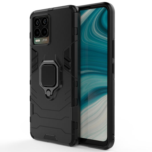 For OPPO Realme 8 Shockproof PC + TPU Protective Case with Magnetic Ring Holder(Black) by buy2fix
