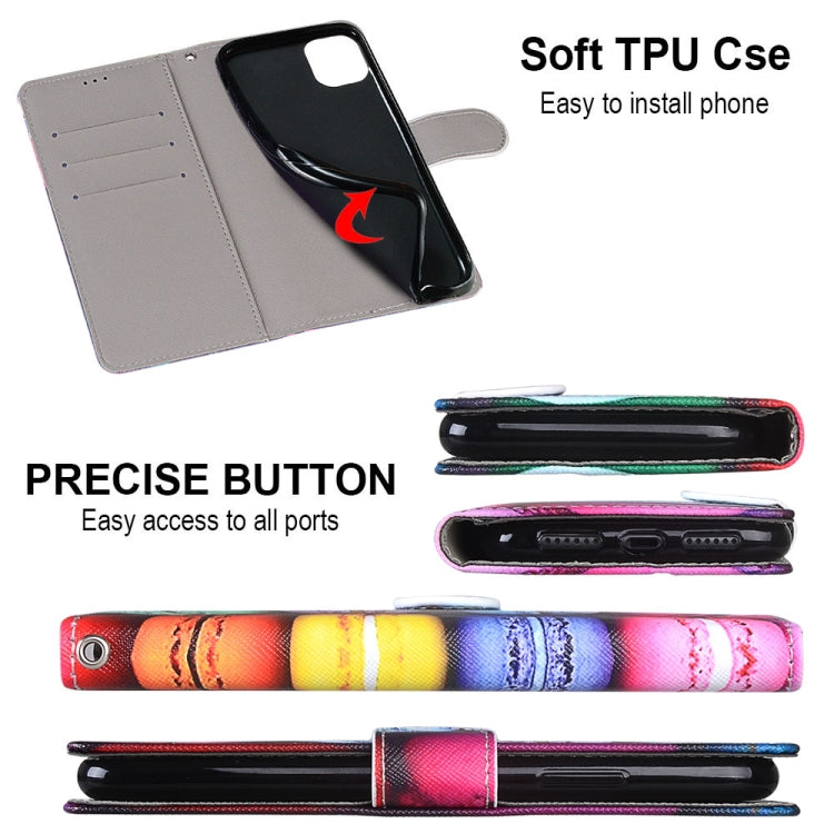 For Xiaomi Redmi Note 10 5G Coloured Drawing Cross Texture Horizontal Flip PU Leather Case with Holder & Card Slots & Wallet & Lanyard(Colorful Cakes) by buy2fix