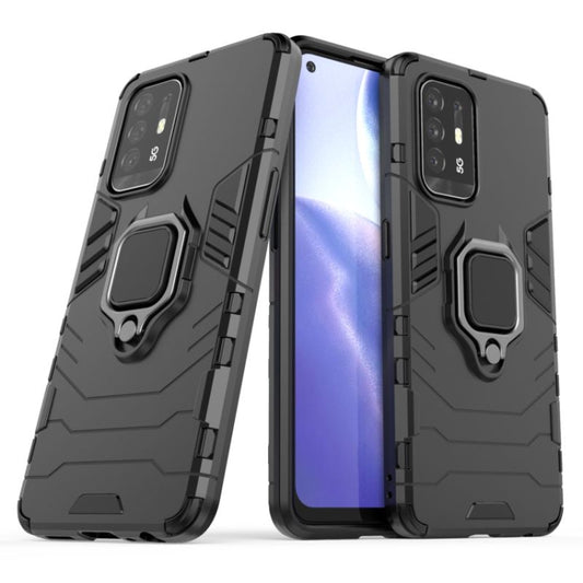 For OPPO Reno5 Z 5G Shockproof PC + TPU Protective Case with Magnetic Ring Holde(Black) by buy2fix