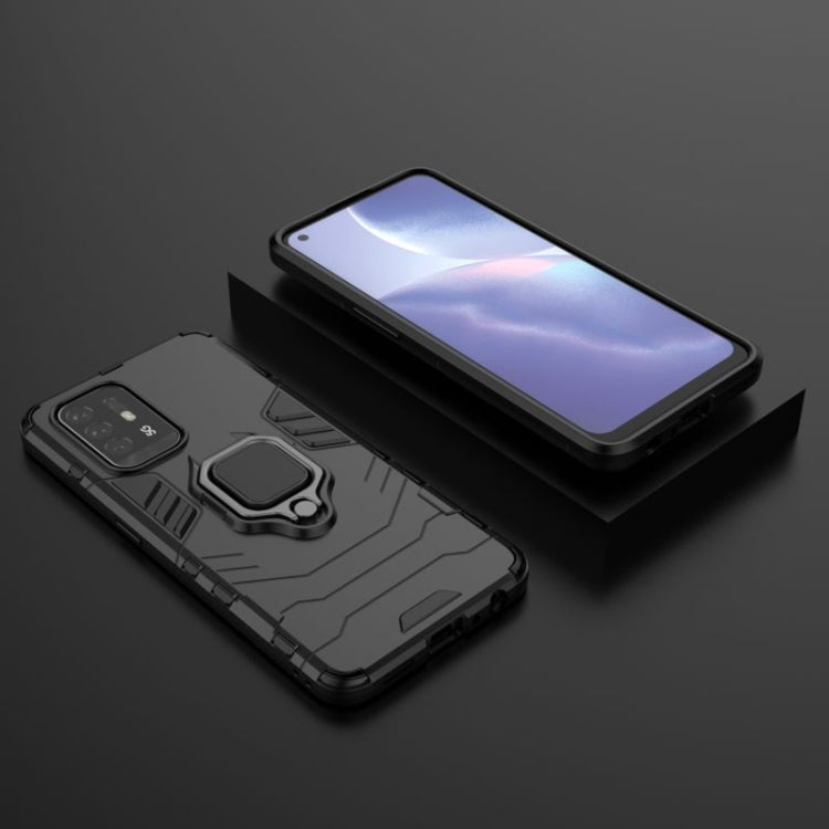 For OPPO Reno5 Z 5G Shockproof PC + TPU Protective Case with Magnetic Ring Holde(Black) by buy2fix