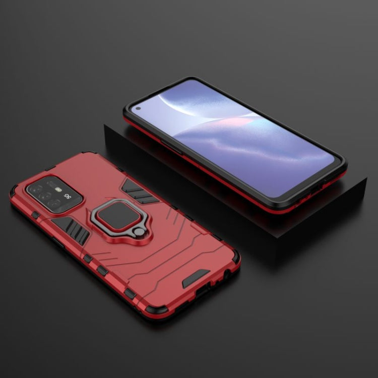For OPPO Reno5 Z 5G Shockproof PC + TPU Protective Case with Magnetic Ring Holde(Red) by buy2fix