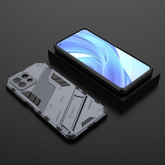 For Xiaomi Mi 11 Lite Punk Armor 2 in 1 PC + TPU Shockproof Case with Invisible Holder(Gray) by buy2fix