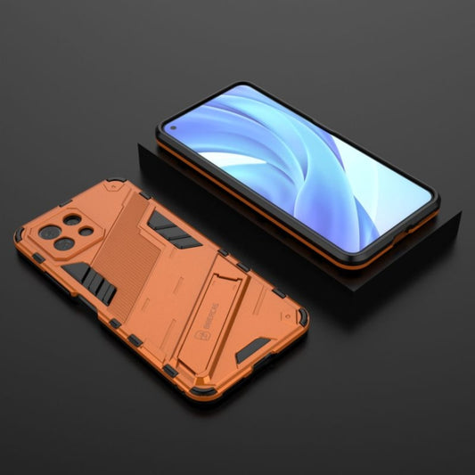 For Xiaomi Mi 11 Lite Punk Armor 2 in 1 PC + TPU Shockproof Case with Invisible Holder(Orange) by buy2fix