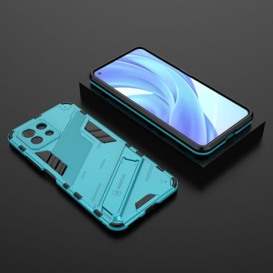 For Xiaomi Mi 11 Lite Punk Armor 2 in 1 PC + TPU Shockproof Case with Invisible Holder(Blue) by buy2fix