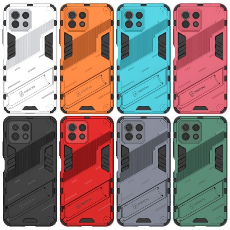 For Xiaomi Mi 11 Lite Punk Armor 2 in 1 PC + TPU Shockproof Case with Invisible Holder(Red) by buy2fix