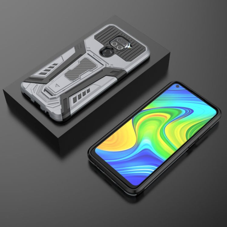 For Xiaomi Redmi Note 9 War Chariot Series Armor All-inclusive Shockproof PC + TPU Protective Case with Invisible Holder(Grey) by buy2fix