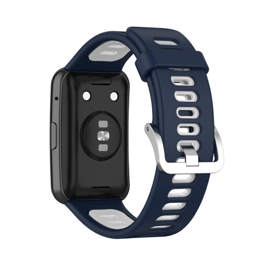 For Huawei Watch Fit Two-color Silicone Watch Band(Blue+White) by buy2fix