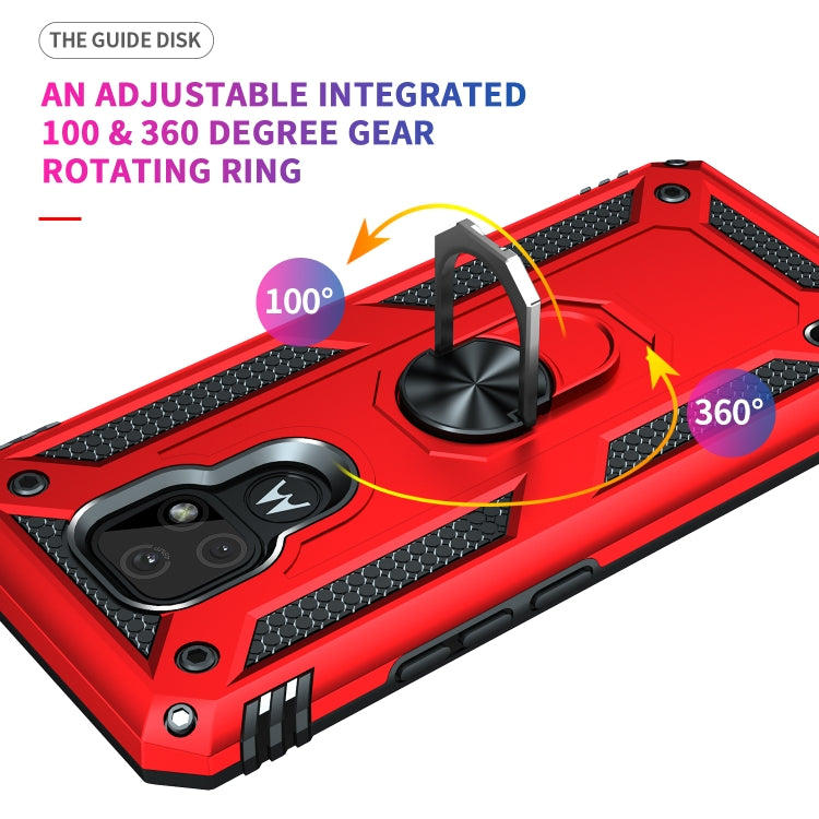 For Motorola Moto E7 Shockproof TPU + PC Protective Case with 360 Degree Rotating Holder(Red) by buy2fix