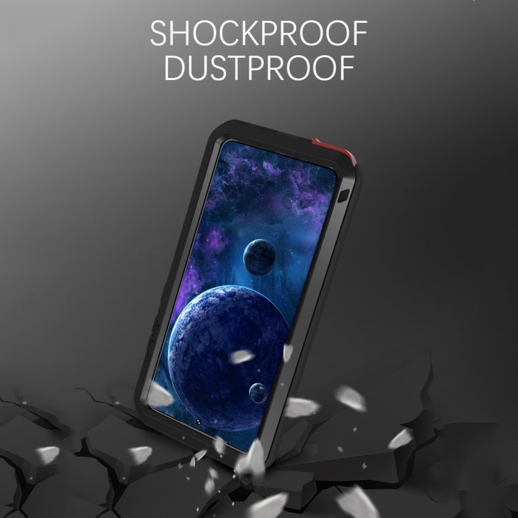 For Samsung Galaxy A52 5G / 4G LOVE MEI Metal Shockproof Waterproof Dustproof Protective Case with Glass(Silver) by LOVE MEI