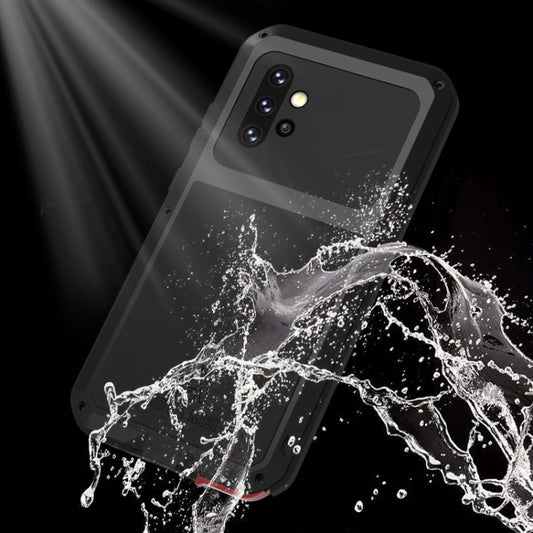 For Samsung Galaxy A52 5G / 4G LOVE MEI Metal Shockproof Waterproof Dustproof Protective Case with Glass(Red) by LOVE MEI