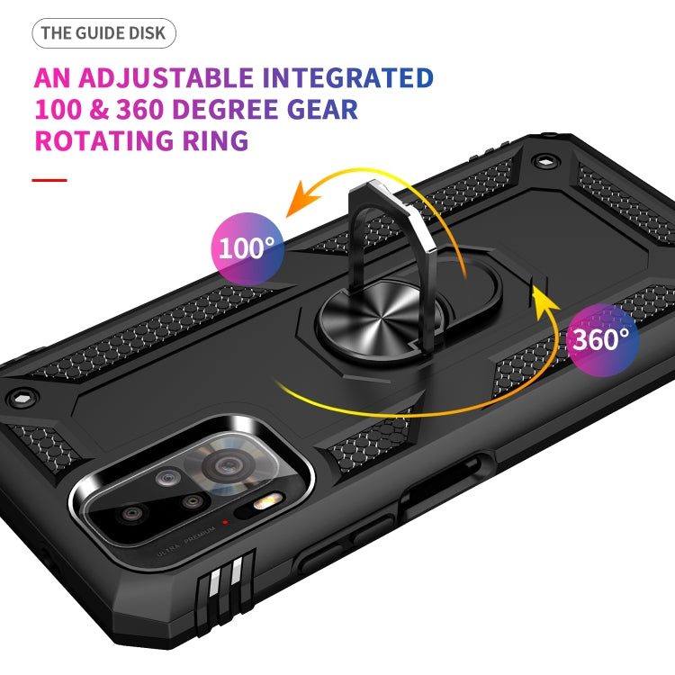 For Xiaomi Redmi Note 10 / Note 10s Shockproof TPU + PC Protective Case with 360 Degree Rotating Holder(Black) by buy2fix