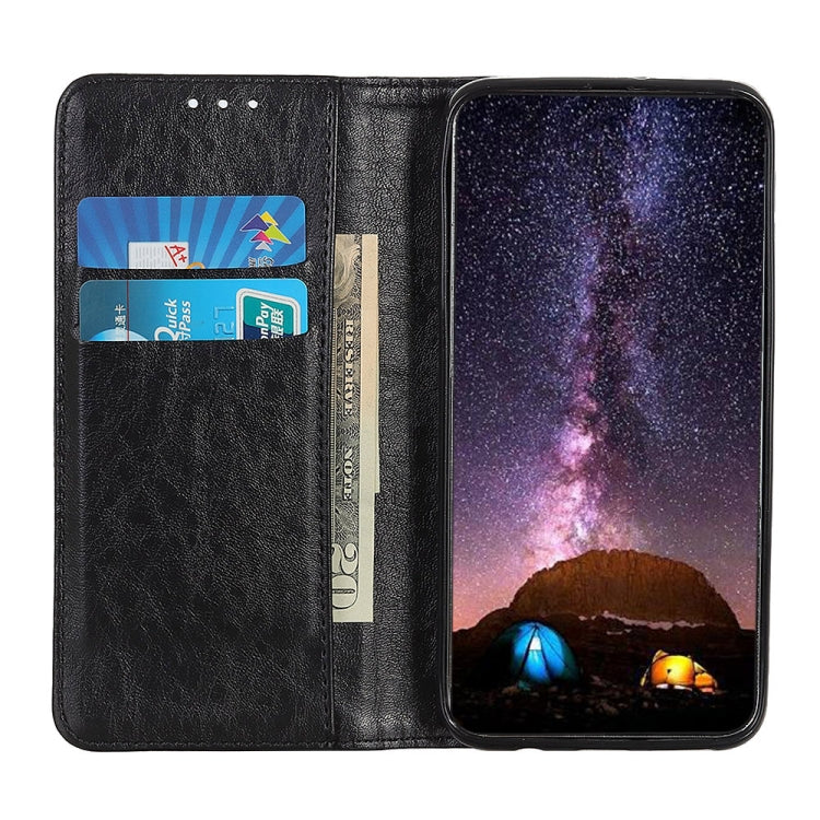 For Samsung Galaxy A22 5G(EU Version) Magnetic Crazy Horse Texture Horizontal Flip Leather Case with Holder & Card Slots & Wallet(Black) by buy2fix