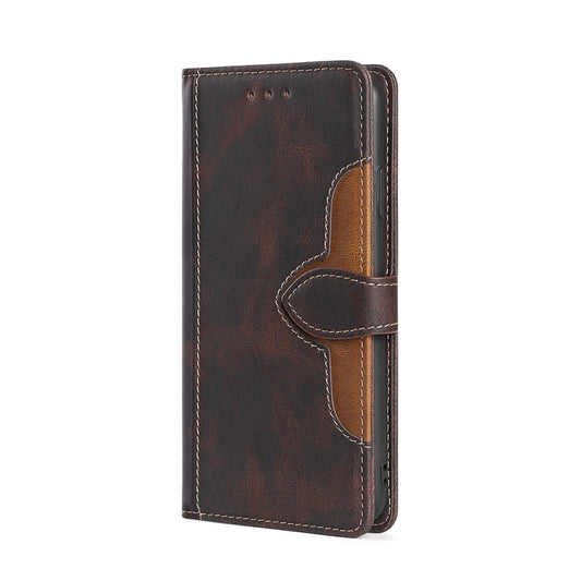 For Xiaomi Pocophone F1 Stitching Skin Feel Magnetic Buckle Horizontal Flip PU Leather Case with Holder & Card Slots & Wallet(Brown) by buy2fix