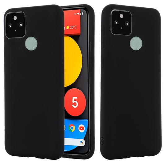 For Google Pixel 5A Solid Color Liquid Silicone Dropproof Full Coverage Protective Case(Black) by buy2fix