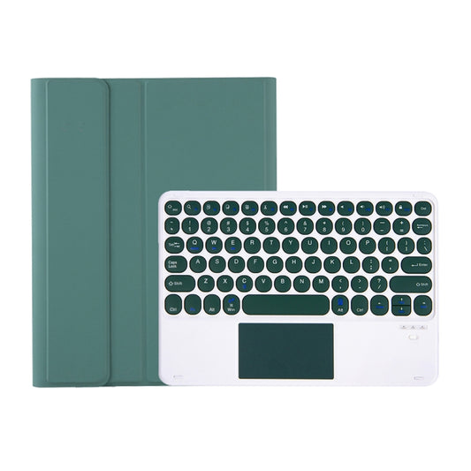 YT07B-A Detachable Candy Color Skin Feel Texture Round Keycap Bluetooth Keyboard Leather Case with Touch Control For iPad 9.7 inch 2018 & 2017 / Pro 9.7 inch / Air 2 / Air(Dark Green) by buy2fix