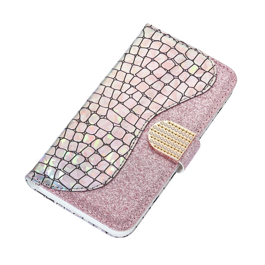 For Xiaomi Redmi Note 10 Pro Laser Glitter Powder Matching Crocodile Texture Horizontal Flip Leather Case with Card Slots & Holder & Wallet(Silver) by buy2fix