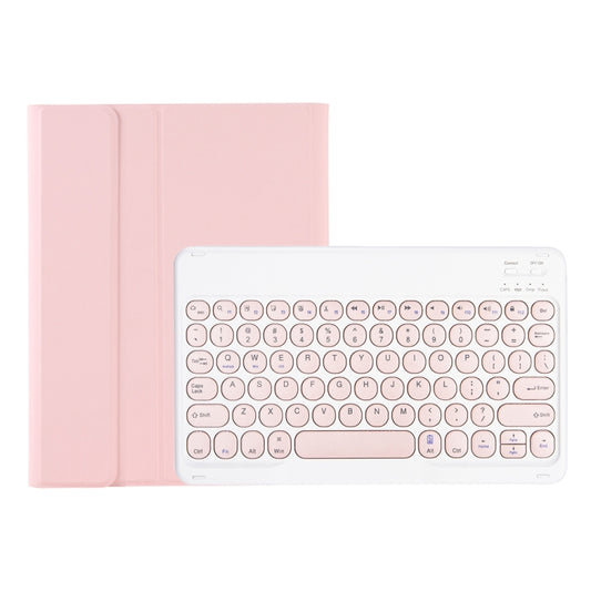 YT102B Detachable Candy Color Skin Feel Texture Round Keycap Bluetooth Keyboard Leather Case For iPad 10.2 2020 & 2019 / Air 2019 / Pro 10.5 inch(Pink) by buy2fix