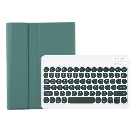 YT102B Detachable Candy Color Skin Feel Texture Round Keycap Bluetooth Keyboard Leather Case For iPad 10.2 2020 & 2019 / Air 2019 / Pro 10.5 inch(Dark Green) by buy2fix