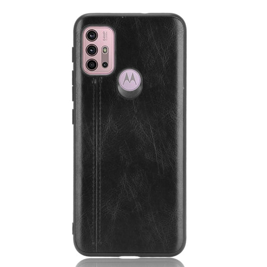 For Motorola Moto G30 / G10 Shockproof Sewing Cow Pattern Skin PC + PU + TPU Case(Black) by buy2fix