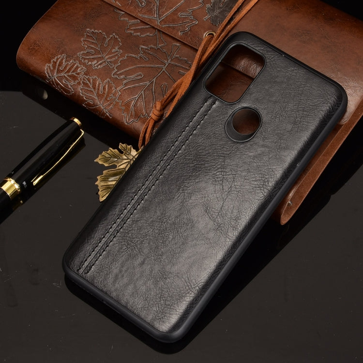 For Motorola Moto G30 / G10 Shockproof Sewing Cow Pattern Skin PC + PU + TPU Case(Black) by buy2fix